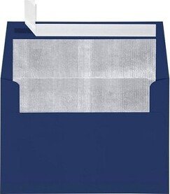 A4 Foil Lined Invitation Envelopes 4 1/4x6 1/4 Navy w/Silver Lining FLNV4872-03-50