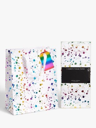 Splatter Gift Bag with Tissue Paper