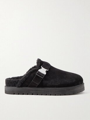 Mon Faux Shearling-Lined Suede Clogs