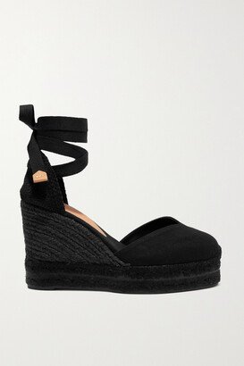 Net Sustain Chiara 80 Canvas Wedge Espadrilles - Black