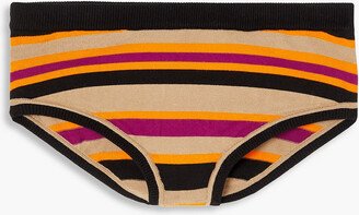 Striped knitted mid-rise briefs