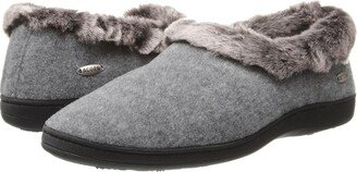 Faux Chinchilla Collar (Stone) Women's Slippers