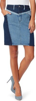 Christian Siriano x Gloria Vanderbilt Collab Women's Front Yoke Denim Pencil Skirt