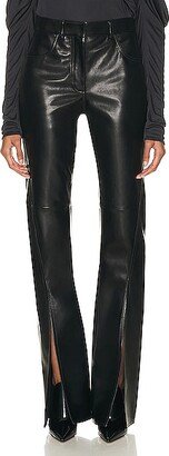 Split Leather Pant in Black