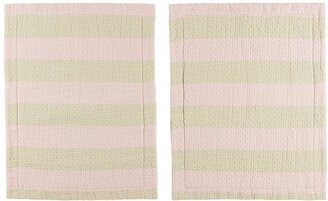 Pink & Beige Stripe Pillow Sham Set-AA