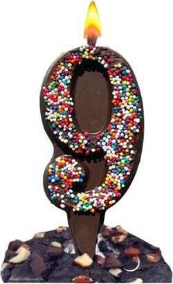 Yum-Wick Chocolate Non-pareils Number 9 Birthday Candle