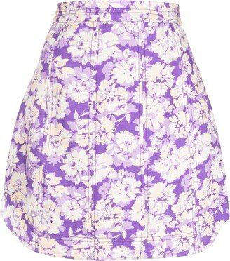 Ardanary violet-print miniskirt