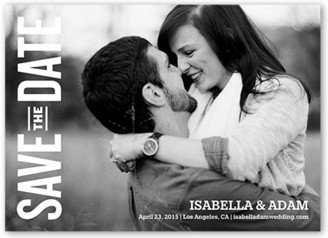 Save The Date Cards: Simple Date Save The Date, White, Luxe Double-Thick Cardstock, Square