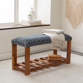 Beattie Farmhouse Upholstered Wooden Bench - 16H x 34W x 12D