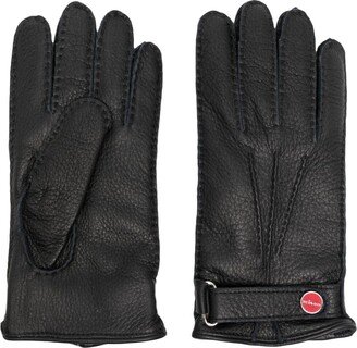 Logo-Plaque Leather Gloves-AH