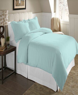 Solid Luxury Size Cotton Flannel Duvet Cover Set, King/California King