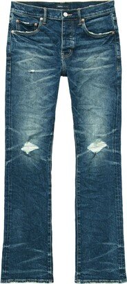 Distressed-Effect Flared Jeans