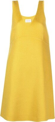 V-neck sleeveless wool dress-AB