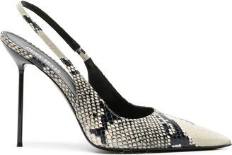 Lidia snakeskin-effect slingback pumps