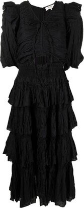 Short-Sleeve Tiered Dress