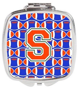 CJ1083-SSCM Letter S Football Green, Blue & Orange Compact Mirror