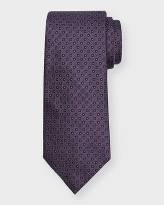 Men's Small Boxes Jacquard Silk Tie