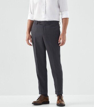 Virgin Wool Check Trousers