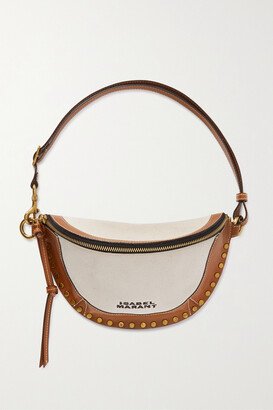 Skano Embellished Canvas-trimmed Leather Belt Bag - Ecru