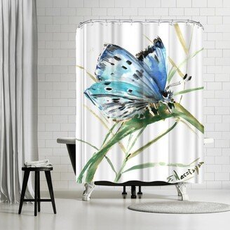 71 x 74 Shower Curtain, Butterfly Blue 3 by Suren Nersisyan