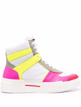 Colour Block Hi-Top Sneakers