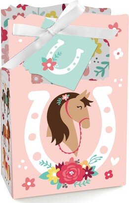 Big Dot of Happiness Run Wild Horses - Pony Birthday Party Favor Boxes - Set of 12