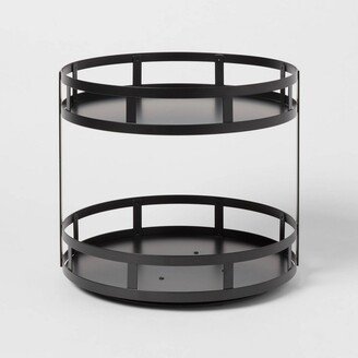 2-Tier Metal Lazy Susan Turntable Black - Brightroom™