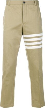 Seamed 4-Bar Stripe Unconstructed Chino Trouser In Cotton Twill