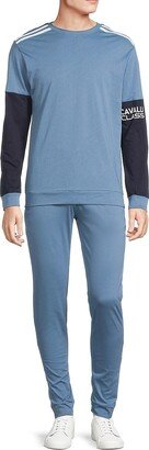 CLASS Men's 2-Piece Colorblock T Shirt & Pants Pajama Set