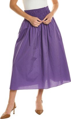 Poplin Smocked Waist Skirt