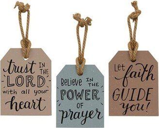 Trust in the Lord Wooden Tag 3 Asstd. - H - 6.00 in. W - 0.50 in. L - 4.50 in.