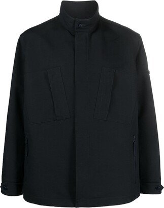 High-Neck Cotton-Wool Jacket