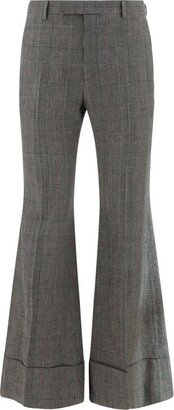 Houndstooth Flared Tailored Trousers