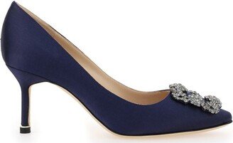 Hangis Embellisehd Buckle Satin Pumps