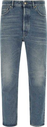 Washed Effect Straight Leg Jeans