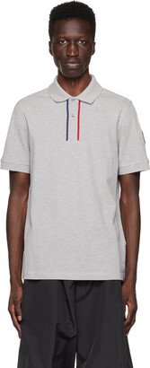 Gray Embroidered Polo