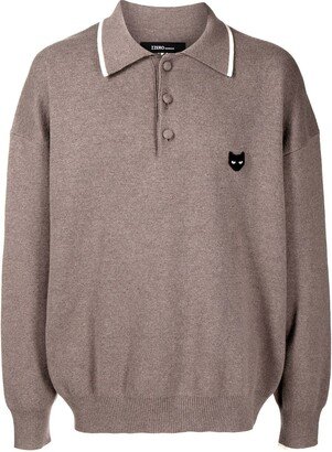 Logo-Patch Knitted Polo Shirt