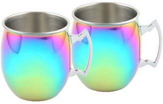 Thirstystone by 2 Pack of Rainbow Moscow Mule Mugs, 20 Oz