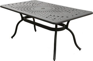 67 Modern Mesh Aluminum Rectangle Patio Dining Table - Black - Oakland Living