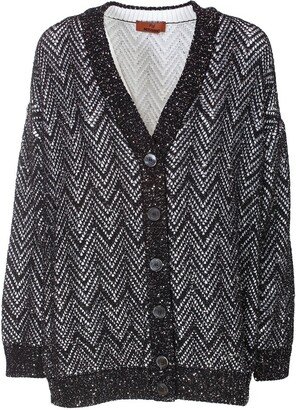 Zigzag Embellished Buttoned Cardigan