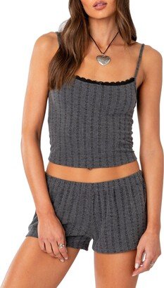 EDIKTED Irene Pointelle Crop Camisole