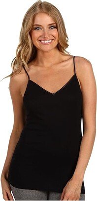 Cotton Seamless V-Neck Camisole (Black) Women's Underwear