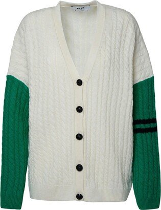 Colour-Block Knitted Cardigan