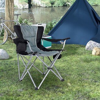 Master Foldable Camping Chair With Mushed Cup Holder And Oversized Cooler Bag