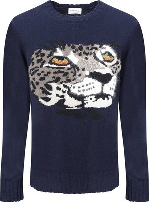 Tiger Intarsia-Knit Crewneck Jumper