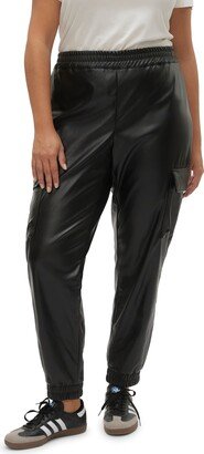 Faux Leather Cargo Joggers