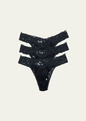 Three-Pack Original-Rise Signature Lace Thong