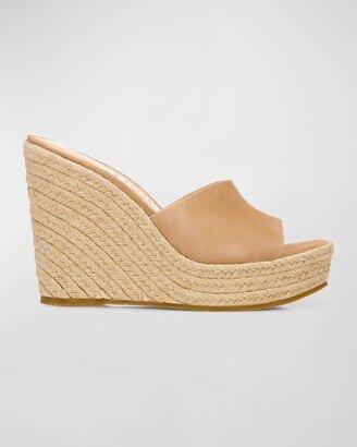 Dali Leather Wedge Espadrille Sandals-AA