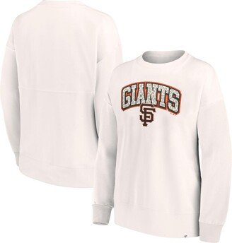 Women's Branded Cream San Francisco Giants Leopard Pullover Sweatshirt