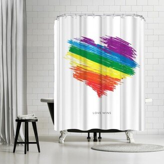 71 x 74 Shower Curtain, Love Wins Rainbow Scrawl by Motivated Type